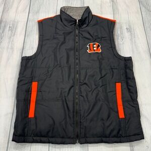 NWOT Cincinnati Bengals Reversible Puffer Vest Jacket XL‎ GIII NFL Football Mens